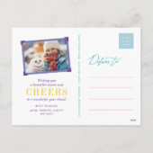 Merry Alles Colorful Typography Moderne Photo Feestdagenkaart (Achterkant)