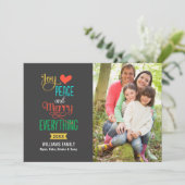 Merry Alles Colorful Typography Photo Feestdagenkaart (Staand voorkant)