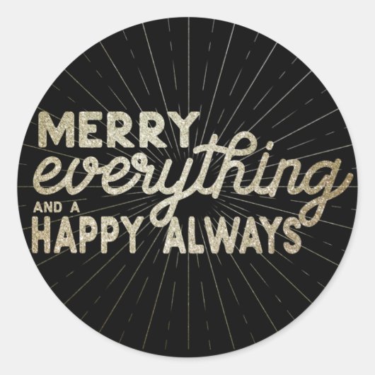 Merry Alles & een Happy Altijd Holiday Ronde Sticker (Voorkant)