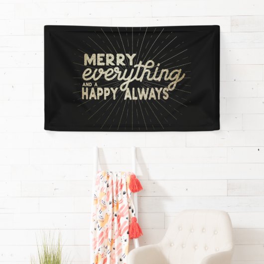 Merry Alles & een Happy Altijd Holiday Spandoek (Insitu)