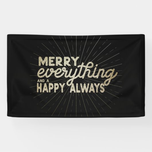 Merry Alles & een Happy Altijd Holiday Spandoek (Horizontaal)
