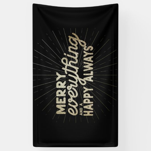 Merry Alles & een Happy Altijd Holiday Spandoek (Verticaal)