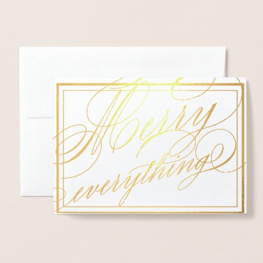 Merry Alles Elegant Calligrafiescript Folie Kaarten (Voorkant met envelop)