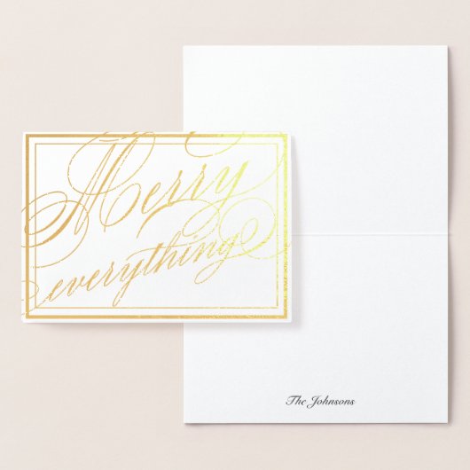 Merry Alles Elegant Calligrafiescript Folie Kaarten (Display)