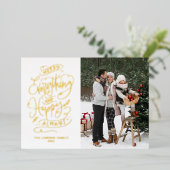 Merry Alles en Happy Altijd Foto Folie Feestdagenkaart (Staand Voorkant)