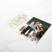 Merry Alles en Happy Altijd Foto Folie Feestdagenkaart (Gedraaid)