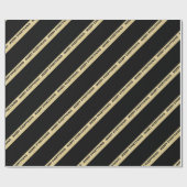 Merry Alles Faux Gold Glitter Stripes Holiday Cadeaupapier (Vlak)