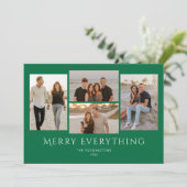 Merry Alles Foto Green Red Pset Feestdagenkaart (Staand voorkant)