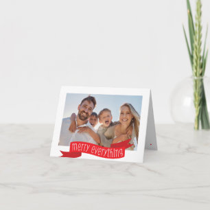 MERRY ALLES FOTO moderne familie banner rood Feestdagen Kaart