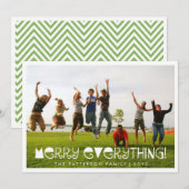 Merry Alles Fun Holiday Greep Fotokaart Feestdagenkaart (Voorkant / Achterkant)