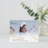 Merry Alles Gold Photo Holiday Briefkaart (Staand voorkant)