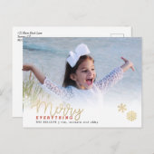 Merry Alles Gold Photo Holiday Briefkaart (Voorkant / Achterkant)