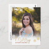 Merry Alles Gold Vertical Photo Holiday Briefkaart (Voorkant / Achterkant)