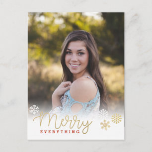 Merry Alles Gold Vertical Photo Holiday Briefkaart
