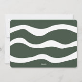 Merry Alles Groene Typografie Abstracte Curven Feestdagenkaart (Achterkant)