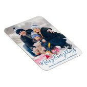 Merry Alles Happy Altijd Modern Trendy Blue Magneet (Rechterzijde)