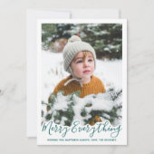 Merry Alles Happy Altijd Modern Trendy Green Feestdagenkaart (Voorkant)