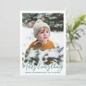 Merry Alles Happy Altijd Modern Trendy Green Feestdagenkaart (Staand voorkant)