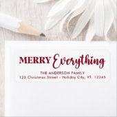 Merry Alles Happy Altijd Red Modern Elegant Etiket (Insitu)