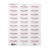 Merry Alles Happy Altijd Red Modern Elegant Etiket (Full Sheet)