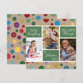 Merry Alles Happy Altijd Red Photo Collage Feestdagenkaart (Voorkant / Achterkant)