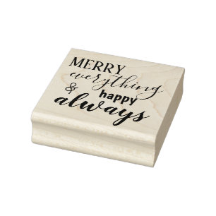 Merry Alles & Happy Altijd Rubber Stempel