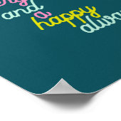 Merry Alles Happy Mint altijd Blauwgroen feestdag Poster (Hoek)