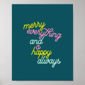 Merry Alles Happy Mint altijd Blauwgroen feestdag Poster (Voorkant)