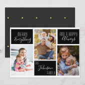 Merry Alles Happy Stars Foto Collage Feestdagenkaart (Voorkant / Achterkant)