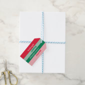 Merry Alles Happy Striped Cadeaulabel (Met Touw)