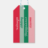 Merry Alles Happy Striped Cadeaulabel (Voorkant)