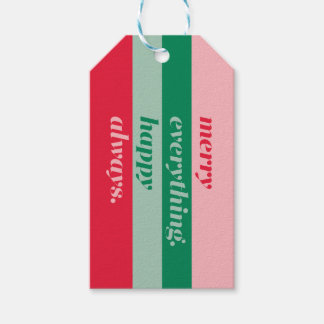 Merry Alles Happy Striped Cadeaulabel