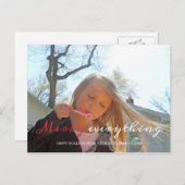 Merry Alles Holiday Foto met kerstrood wit Feestdagenkaart (Voorkant / Achterkant)