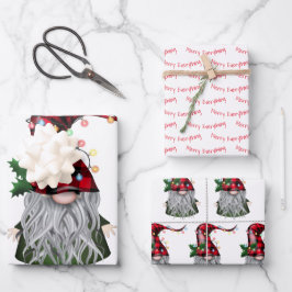 Merry Alles Holiday Gnome Inpakpapier Vel