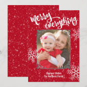 Merry Alles Holiday Snowfall Foto Feestdagenkaart (Voorkant / Achterkant)