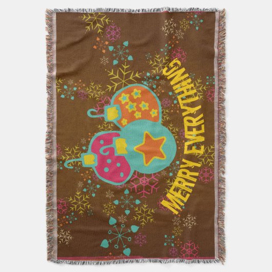 Merry Alles Holiday Throw Deken (Voorkant Verticaal)