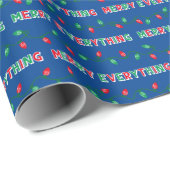 Merry Alles kerstlampje blauw Cadeaupapier (Rol Hoek)