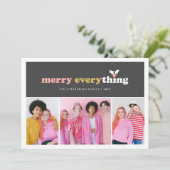 Merry Alles kleurenblokken 3 Foto Feestdagenkaart (Staand voorkant)