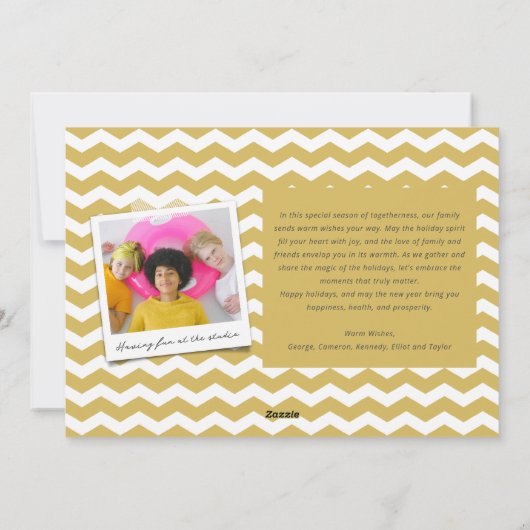 Merry Alles kleurenblokken 3 Foto Feestdagenkaart (Achterkant)