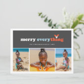 Merry Alles kleurenblokken 3 Foto Feestdagenkaart (Staand voorkant)