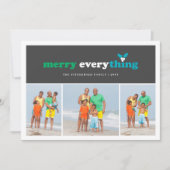 Merry Alles kleurenblokken 3 Foto Feestdagenkaart (Voorkant)