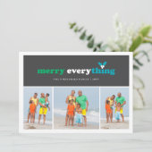Merry Alles kleurenblokken 3 Foto Feestdagenkaart (Staand voorkant)