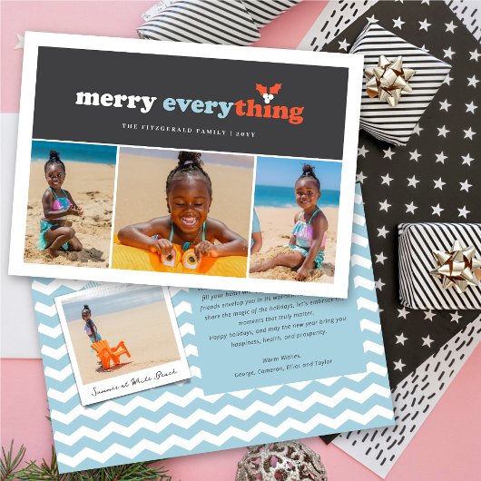 Merry Alles kleurenblokken 3 Foto Feestdagenkaart