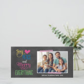 Merry Alles kleurig zwart-witbord Feestdagenkaart (Staand voorkant)