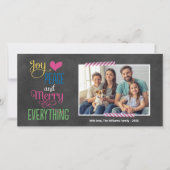 Merry Alles kleurig zwart-witbord Feestdagenkaart (Voorkant)