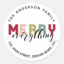 Merry Alles kleurrijke retour adreslabel