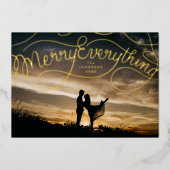 Merry Alles Lettering Folie Feestdagenkaart (Voorkant)