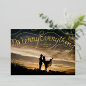 Merry Alles Lettering Folie Feestdagenkaart (Staand Voorkant)