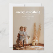 Merry Alles | Minimale Kerstmis met fotobedekking Feestdagenkaart (Voorkant)