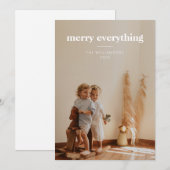 Merry Alles | Minimale Kerstmis met fotobedekking Feestdagenkaart (Voorkant / Achterkant)